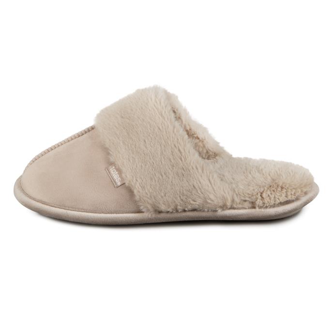 totes toasties® Ladies Velour Mule Slippers Taupe Extra Image 4